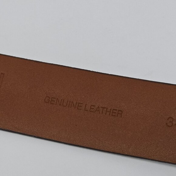 Boconi Men’s Brown Leather Belt Size 36 Classic Silver Buckle Office Casual - Picture 11 of 12